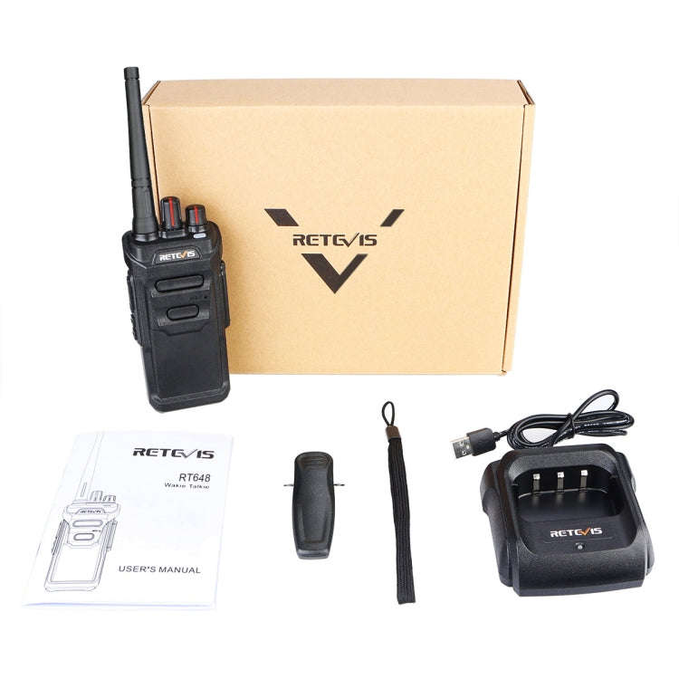 RETEVIS RT48 2W 16CHS Waterproof FRS Handheld Walkie Talkie, US Plug(Black)