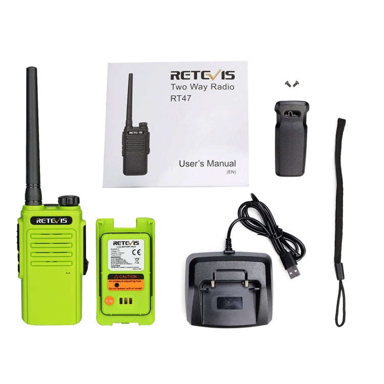 RETEVIS RT47 16CHS IP67 Waterproof FRS Two Way Radio Handheld Walkie Talkie, US Plug(Green)