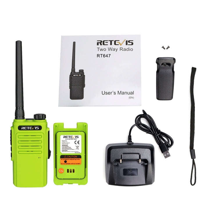 RETEVIS RT47 PMR446 16CHS IP67 Waterproof FRS Two Way Radio Handheld Walkie Talkie, EU Plug(Green)