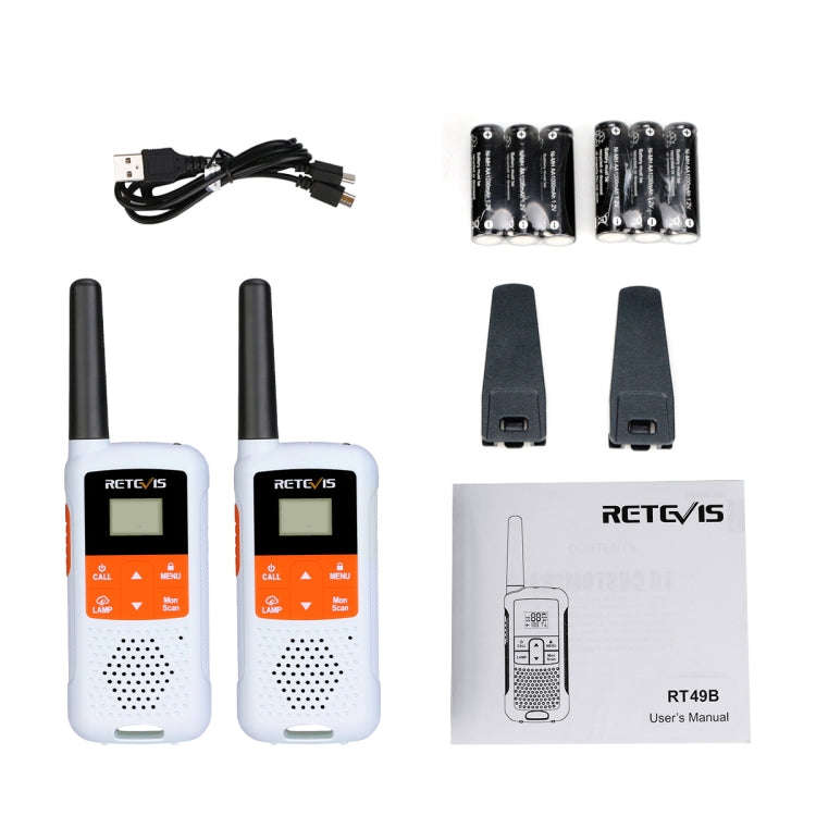 1 Pair RETEVIS RT49B 0.5W US Frequency 462.5500-467.7125MHz 22CHS FRS Two Way Radio Handheld Walk...