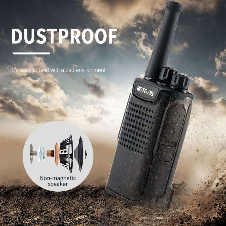 RETEVIS RT67 0.5W PMR446 16CHS Two Way Radio Mini Handheld Walkie Talkie, EU Plug(Black)