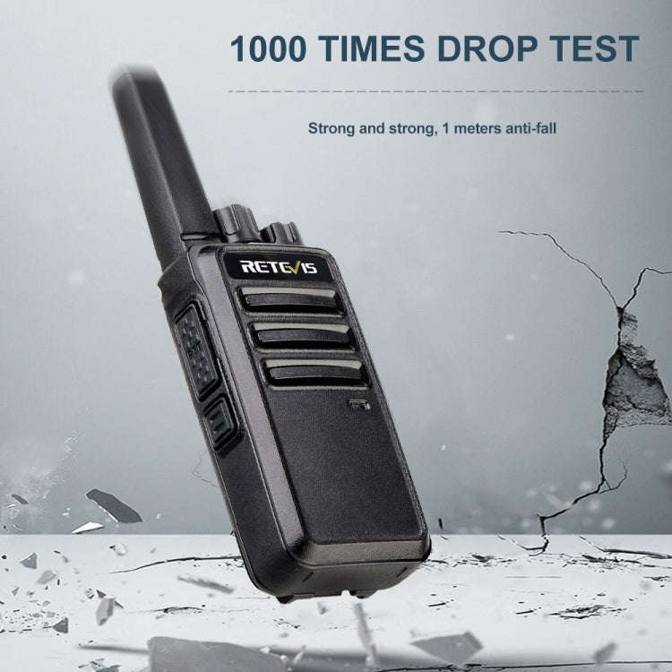 1 Pair RETEVIS RT68 2W 16CHS FRS Two Way Radio Handheld Walkie Talkie, US Plug(Black)