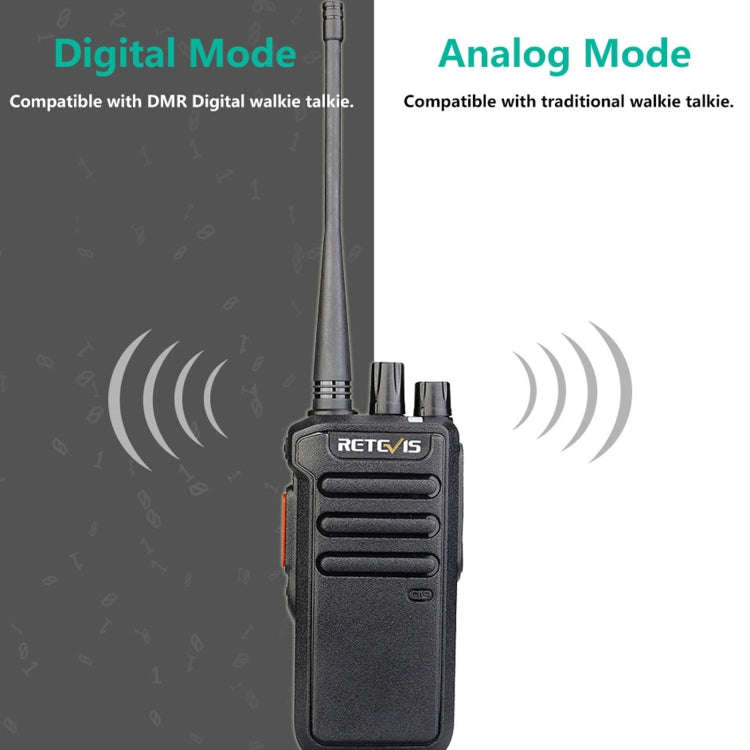 RETEVIS RT43 5W UHF 400-480MHz 32CHS DMR Digital Two Way Radio Handheld Walkie Talkie, US Plug(Bl...