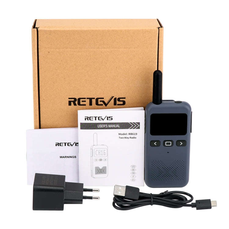 RETEVIS RB619 PMR446 16CHS License-free Two Way Radio Handheld Walkie Talkie, EU Plug(Navy Blue)