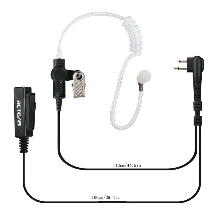 RETEVIS M 2 Pin Long Clip Air Guide Covert Acoustic Tube Earpiece Speaker Microphone