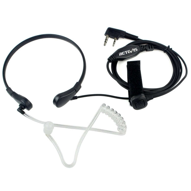 RETEVIS TK Throat PTT Covert Acoustic Tube Earphone Speaker Microphone for H-777 / RT-5R / RT-5RV...