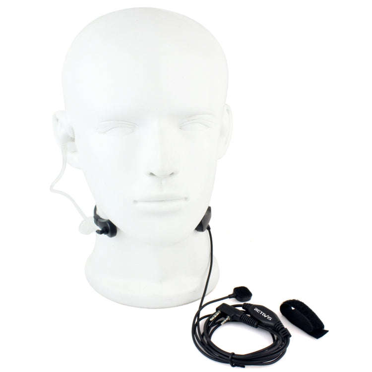 RETEVIS TK Throat PTT Covert Acoustic Tube Earphone Speaker Microphone for H-777 / RT-5R / RT-5RV...