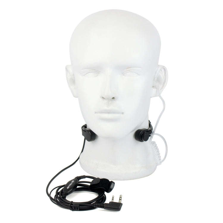 RETEVIS K-001 2 Pin Retractable Throat Covert Acoustic Tube Earphone Microphone for H-777/RT-5R