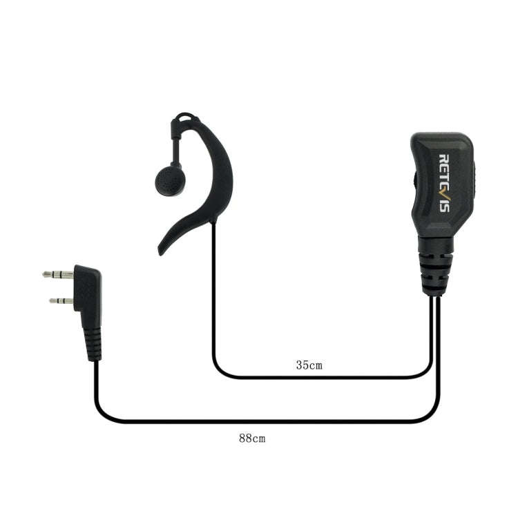 RETEVIS R-111 K Head G Type PTT Adjustable Volume Earphone Microphone for H-777/RT-5R/RT1/RT2/RT5