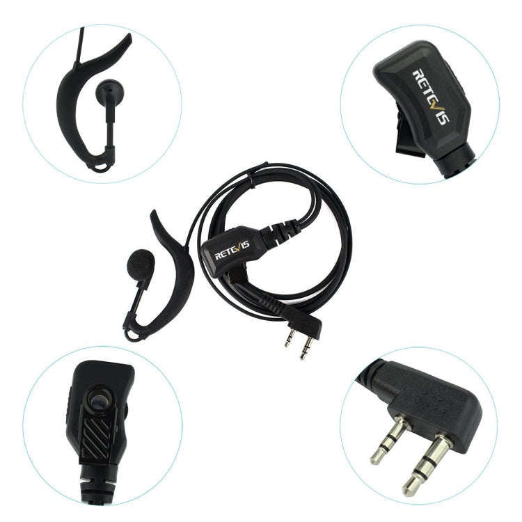 RETEVIS R-111 K Head G Type PTT Adjustable Volume Earphone Microphone for H-777/RT-5R/RT1/RT2/RT5