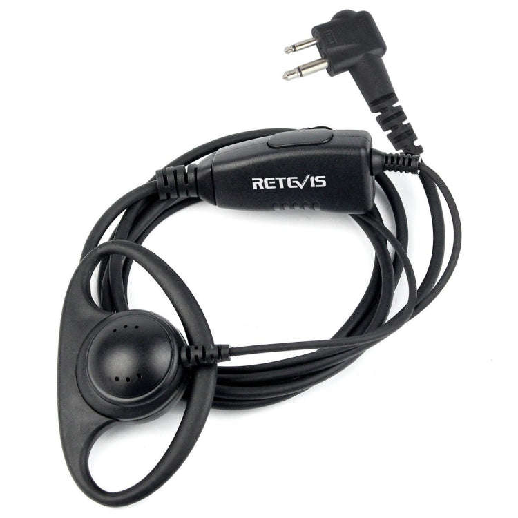 RETEVIS R-122 2 Pin D Shape Soft Ear Hook Earphone Microphone for Motorola GP68/GP88/GP300/2000/C...