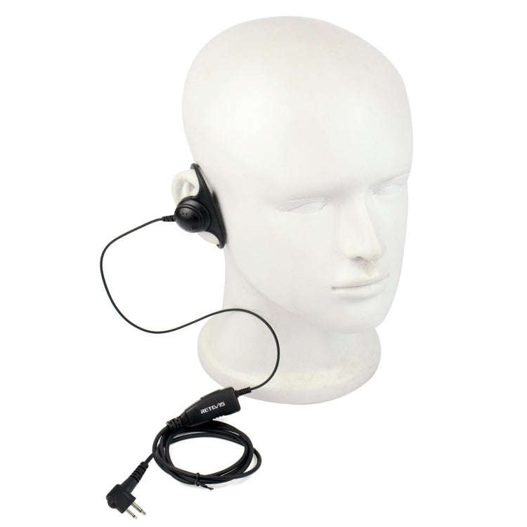 RETEVIS R-122 2 Pin D Shape Soft Ear Hook Earphone Microphone for Motorola GP68/GP88/GP300/2000/C...