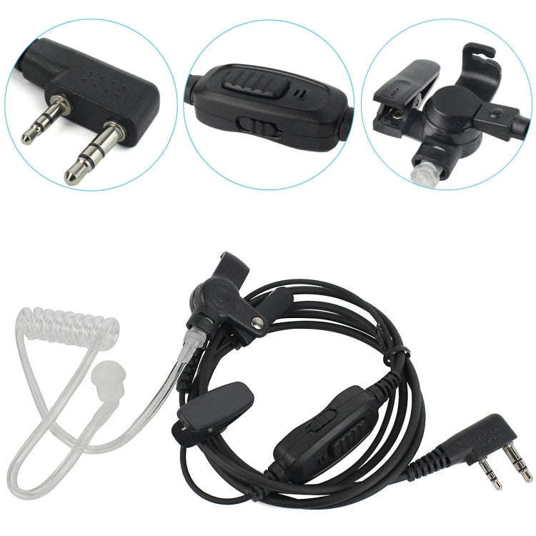 RETEVIS R-112 PTT / VOX Covert Acoustic Tube Earphone Microphone for H-777/RT-5R/RT1/RT2/RT5