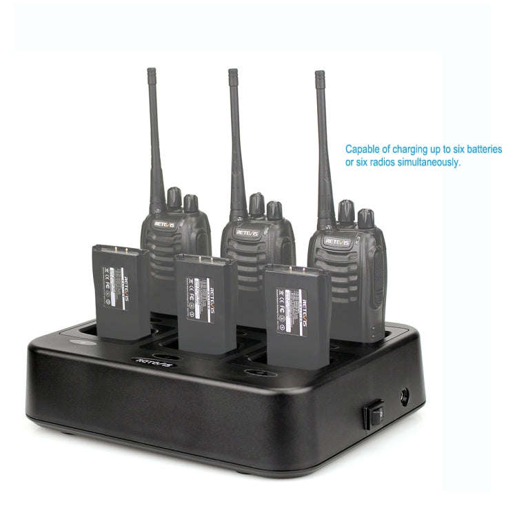 RETEVIS RTC777 Six-Way Walkie Talkie Charger for Retevis H777, EU Plug