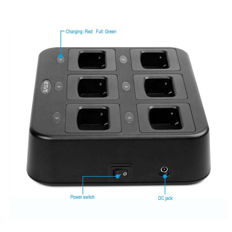 RETEVIS RTC777 Six-Way Walkie Talkie Charger for Retevis H777, EU Plug