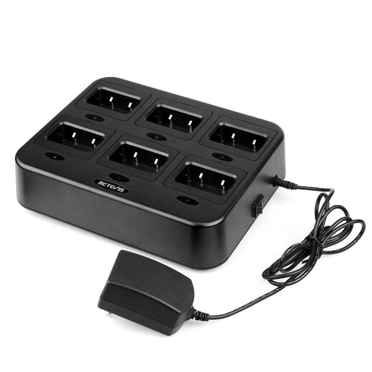RETEVIS RTC21 Multi-function Six-Way Walkie Talkie Charger for Retevis RT21/RT24, US Plug