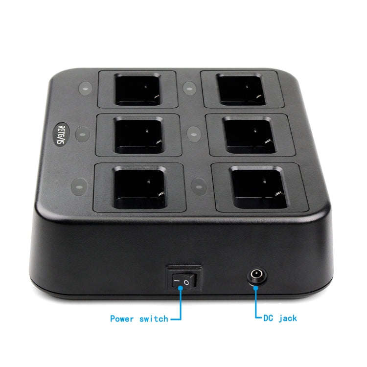 RETEVIS RTC21 Multi-function Six-Way Walkie Talkie Charger for Retevis RT21/RT24, US Plug