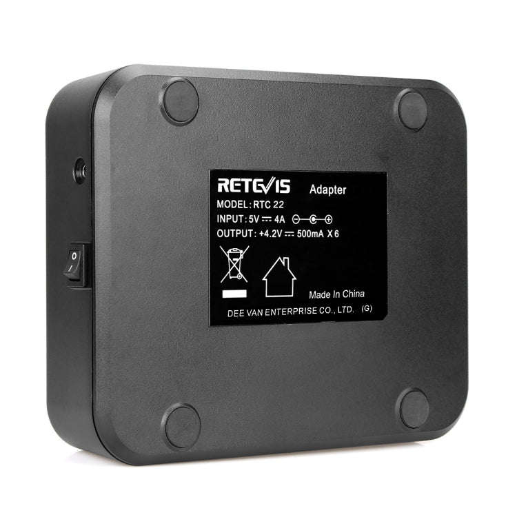 RETEVIS RTC22 Multi-function Six-Way Walkie Talkie Charger for Retevis RT22, US Plug