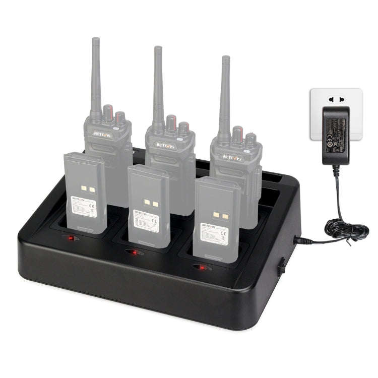 RETEVIS RTC48 Multi-function Interchangeable Slots Six-Way Walkie Talkie Charger for Retevis RT48...
