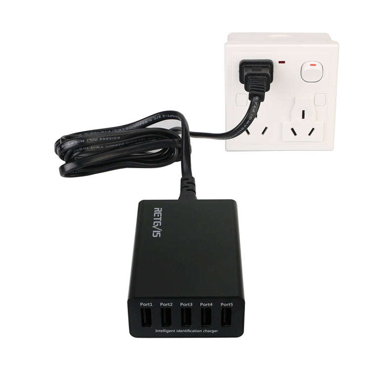 RETEVIS RTC501 40W / 8A 5 Ports USB Multi-function Charger Desktop Charging Station for H-777/RT2...
