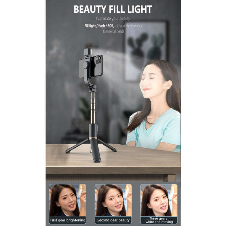 Q03S Fill Light Bluetooth Selfie Stick Tripod Mobile Phone Holder(White)