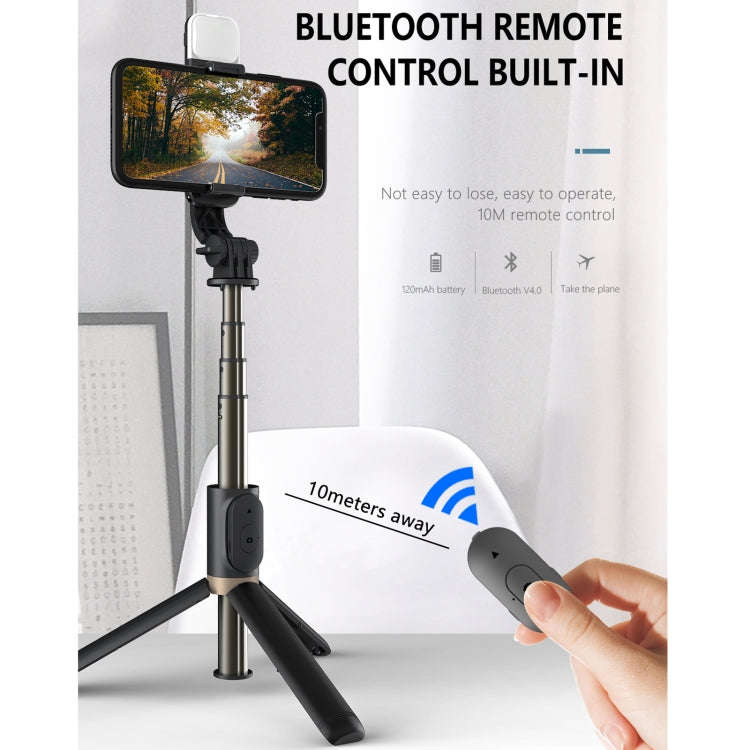 Q03S Fill Light Bluetooth Selfie Stick Tripod Mobile Phone Holder(White)