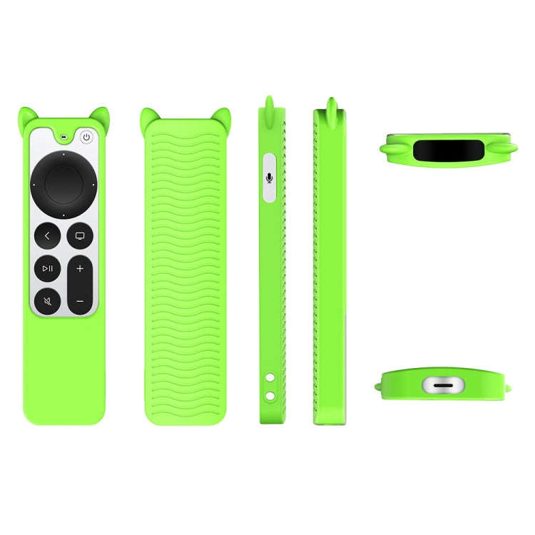 Cat Ears Shape Silicone Protective Case Cover For Apple TV 4K 4th Siri Remote Controller(Luminous...