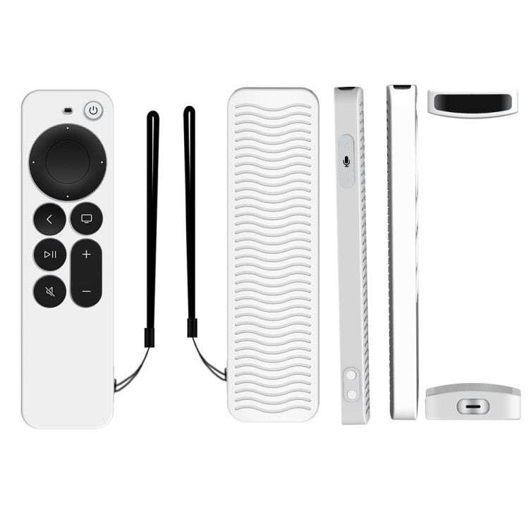 Silicone Protective Case Cover For Apple TV 4K 4th Siri Remote Controller(Luminous White)