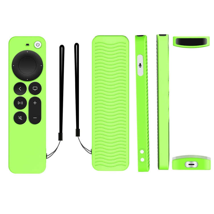 Silicone Protective Case Cover For Apple TV 4K 4th Siri Remote Controller(Luminous Green)