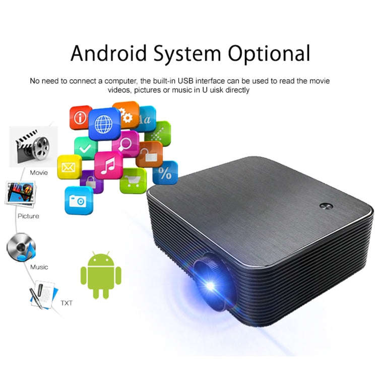 WEJOY L6+ 1920x1080P 200 ANSI Lumens Portable Home Theater LED HD Digital Projector, Android 7.1,...