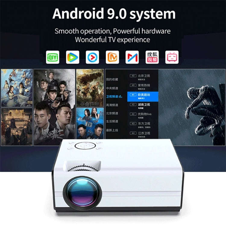 WEJOY Y5 800x480P 80 ANSI Lumens Portable Home Theater LED HD Digital Projector, Android 9.0, 1G+...