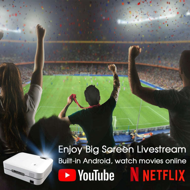 WEJOY L9 1920x1080P 400 ANSI Lumens Portable Home Theater LED HD Digital Projector, Android 6.0, ...