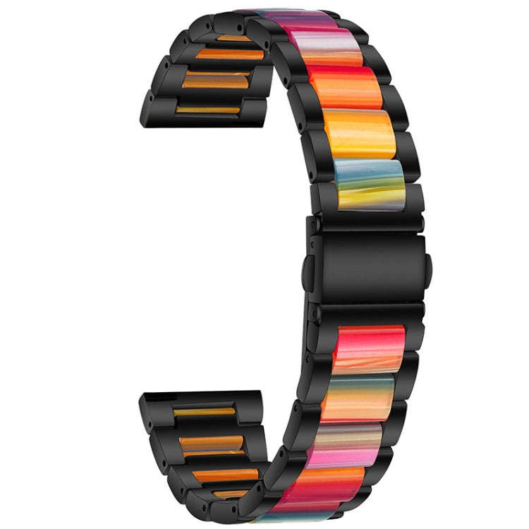 For Garmin Venu/Vivoactive 3 Music 20mm Universal Three-beads Stainless Steel + Resin Watch Band(...