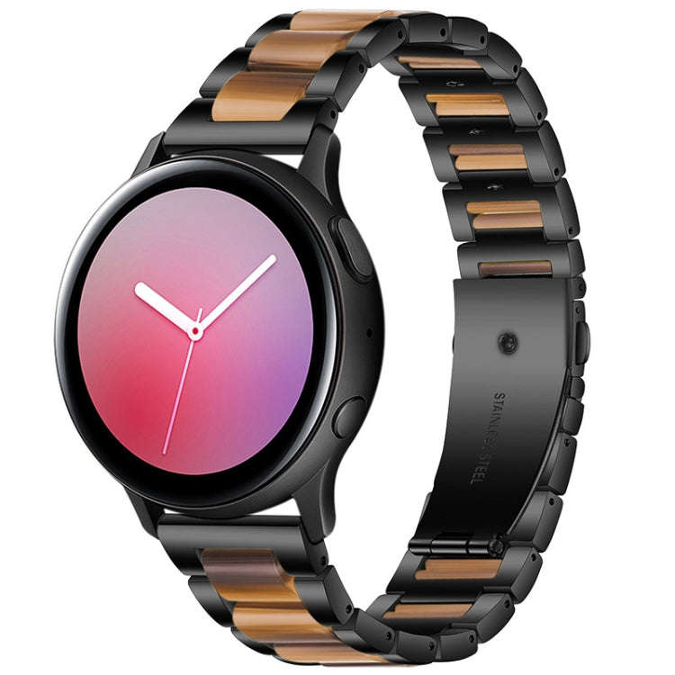 For Garmin Venu/Vivoactive 3 Music 20mm Universal Three-beads Stainless Steel + Resin Watch Band(...