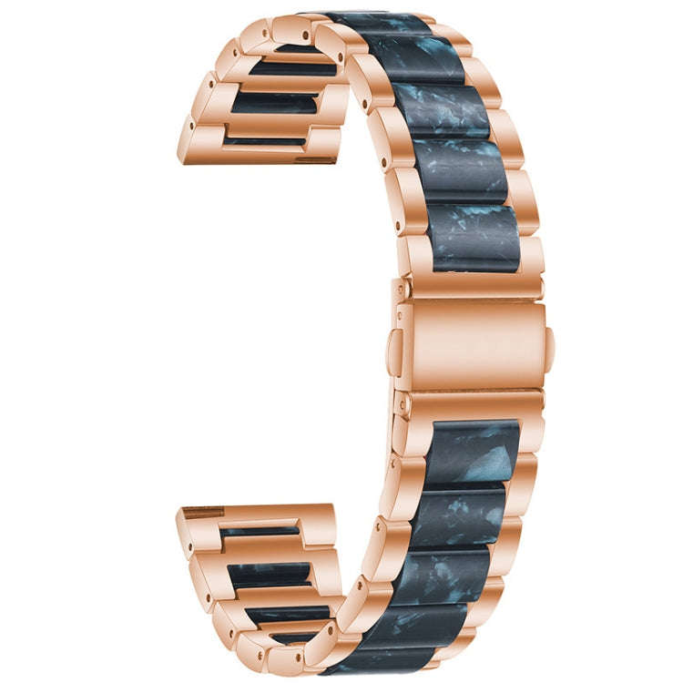 For Garmin Venu/Vivoactive 3 Music 20mm Universal Three-beads Stainless Steel + Resin Watch Band(...