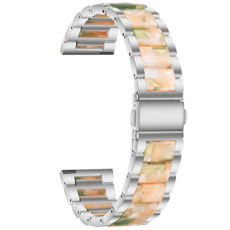 For Garmin Venu/Vivoactive 3 Music 20mm Universal Three-beads Stainless Steel + Resin Watch Band(...