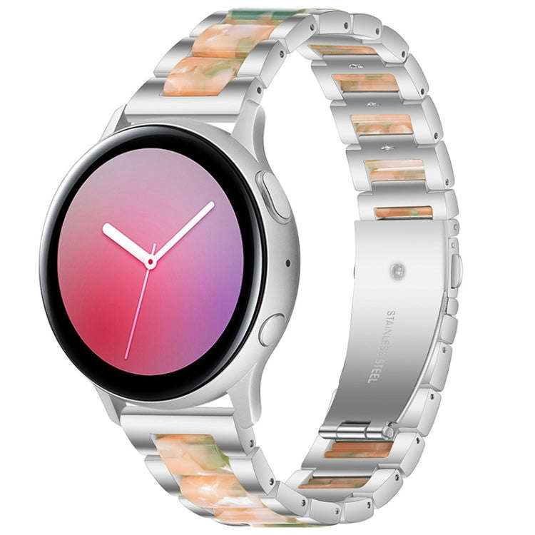 For Garmin Venu/Vivoactive 3 Music 20mm Universal Three-beads Stainless Steel + Resin Watch Band(...