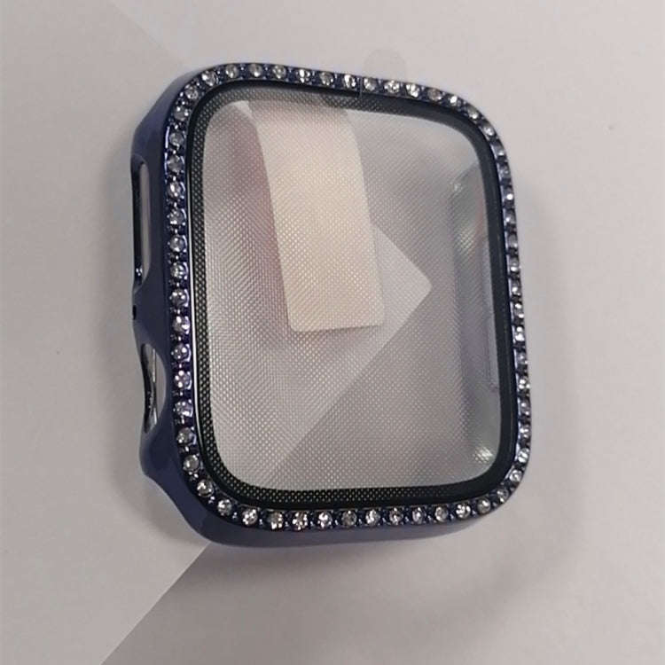 Electroplating PC Single Row Diamond Protective Case with Tempered Glass Film For Apple Watch Ser...