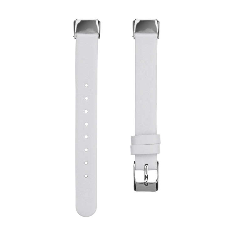 For Fitbit Luxe Leather Watch Band, Size:S(White)