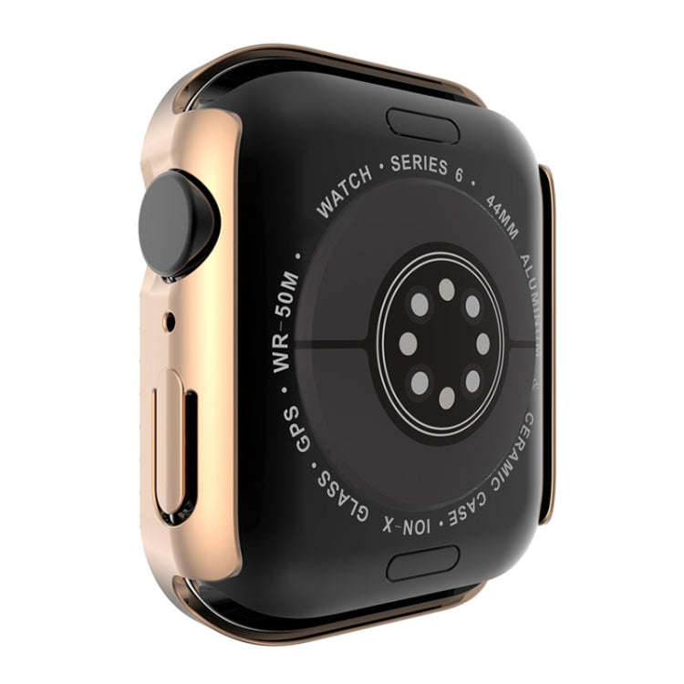 Electroplating PC Double Rows Diamond Protective Case with Tempered Glass Film For Apple Watch Se...