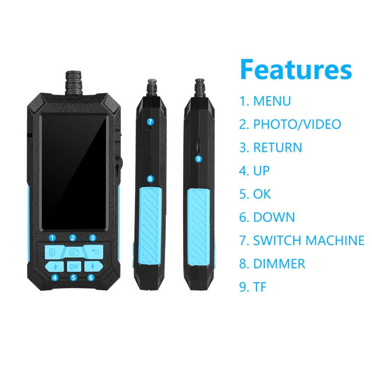 P90 14mm 4.5 inch HD 500W Autofocus Camera Endoscope Portable Waterproof Industrial Pipe Endoscop...