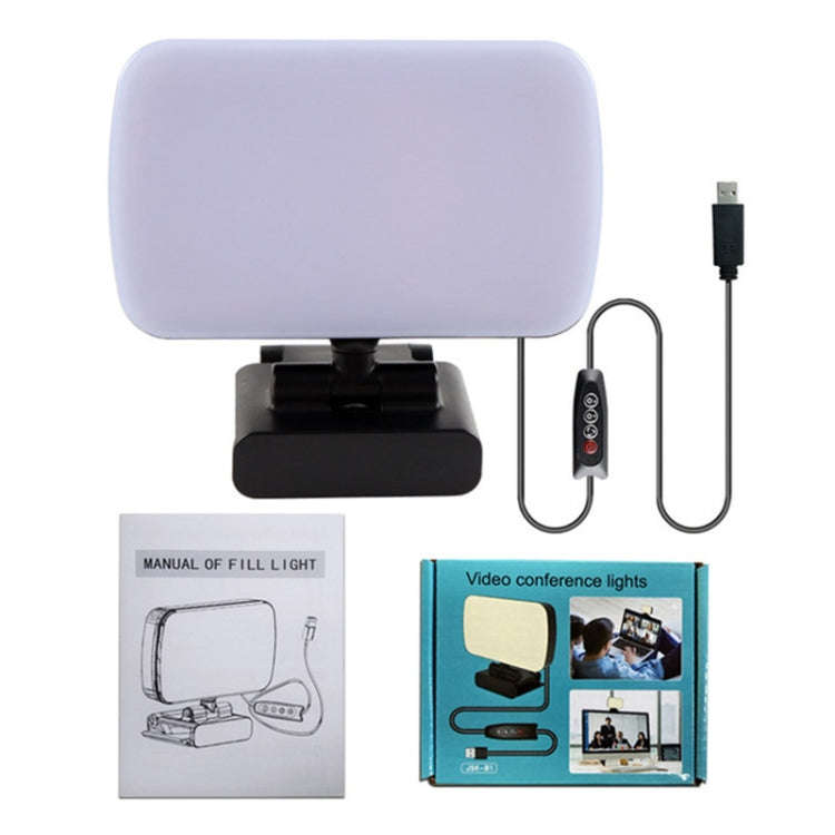 JSK-B1 USB Portable Ten-level Brightness Adjustable Live Conference Desktop LED Fill Light, Color...