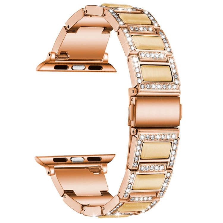 Three-beads Diamond + Gemstone Watch Band For Apple Watch Ultra 49mm&Watch Ultra 2 49mm / Series ...
