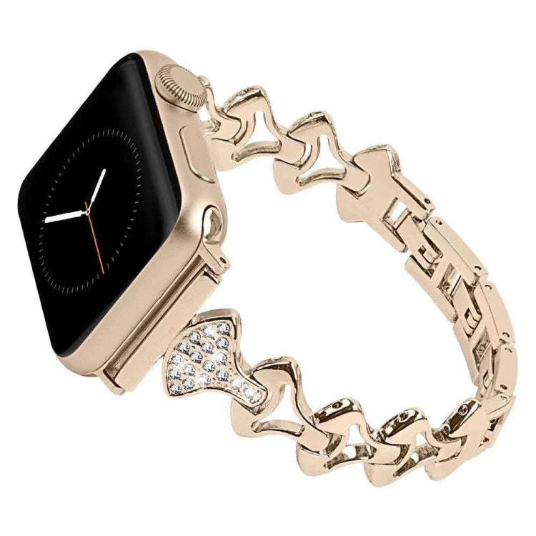 Sector Shape Diamond Metal Watch Band For Apple Watch Series 9&8&7 41mm / SE 3&SE 2&6&SE&5&4 40mm...