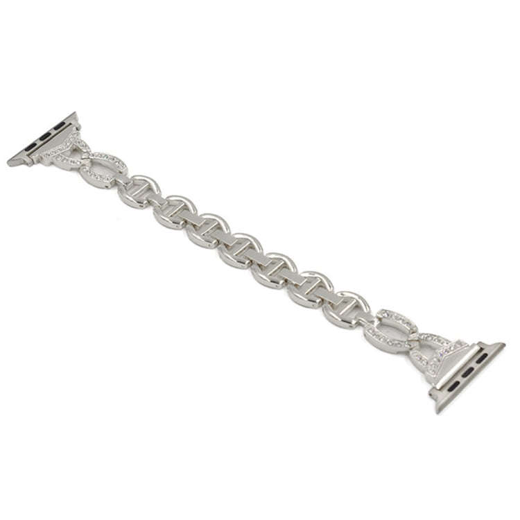 Diamond Stainless Steel Watch Band For Apple Watch Series 9&8&7 41mm / SE 3&SE 2&6&SE&5&4 40mm / ...