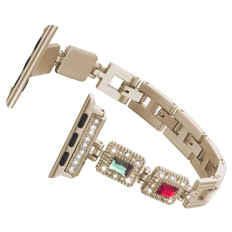 Large Square Diamond Metal Watch Band For Apple Watch Ultra 49mm&Watch Ultra 2 49mm / Series 9&8&...