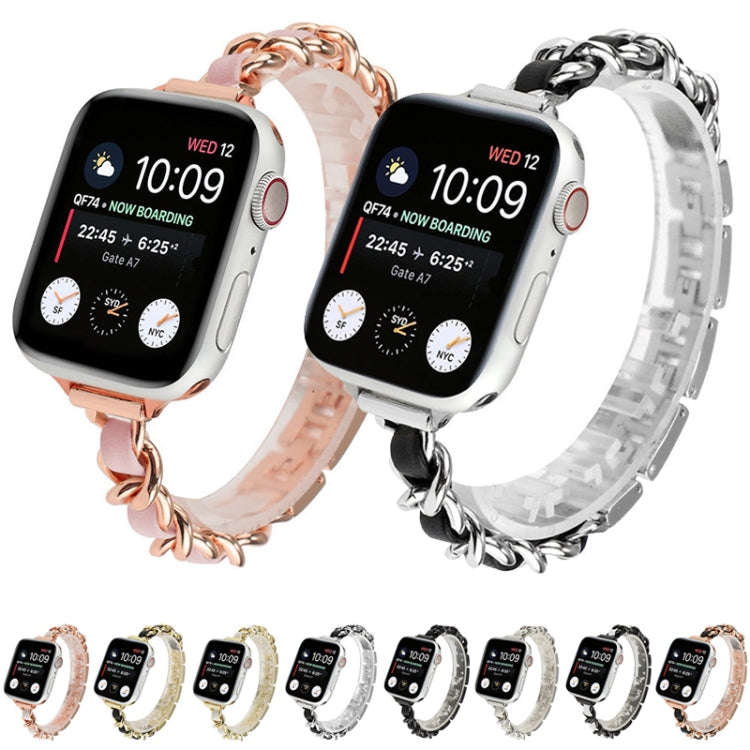 Single Row Metal Watch Band For Apple Watch Series 9&8&7 41mm / SE 3&SE 2&6&SE&5&4 40mm / 3&2&1 3...
