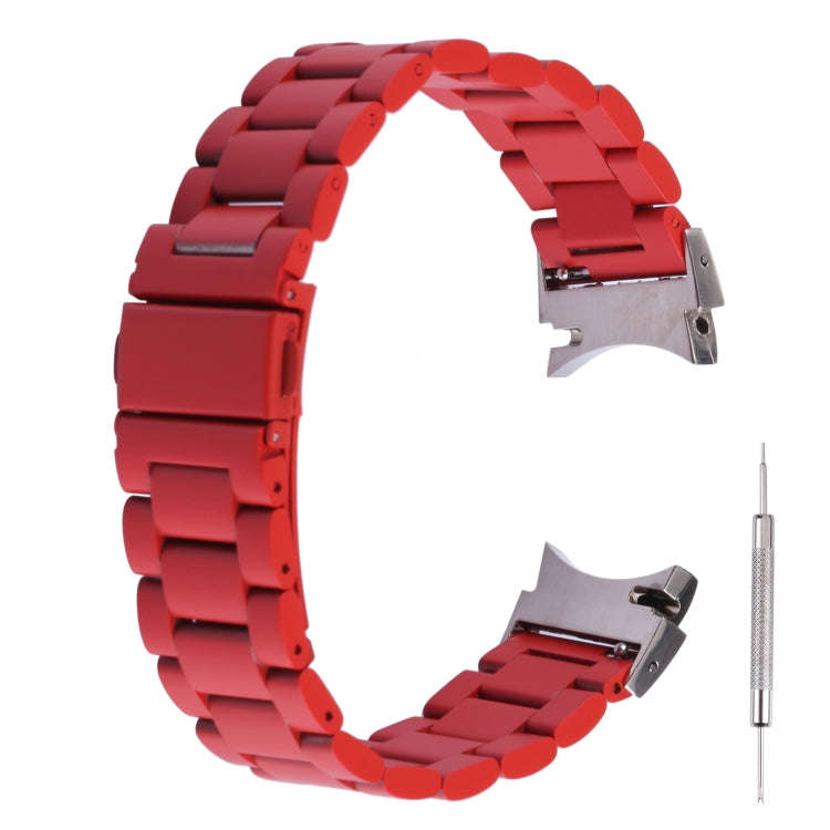 For Samsung Galaxy Watch4 / Watch4 Classic Three Strains Steel Watch Band (Red)