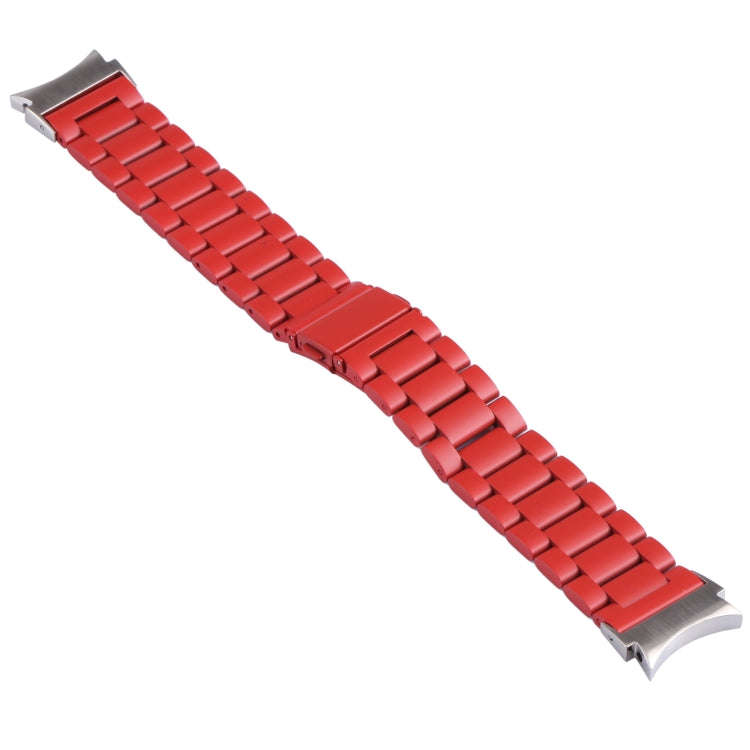 For Samsung Galaxy Watch4 / Watch4 Classic Three Strains Steel Watch Band (Red)