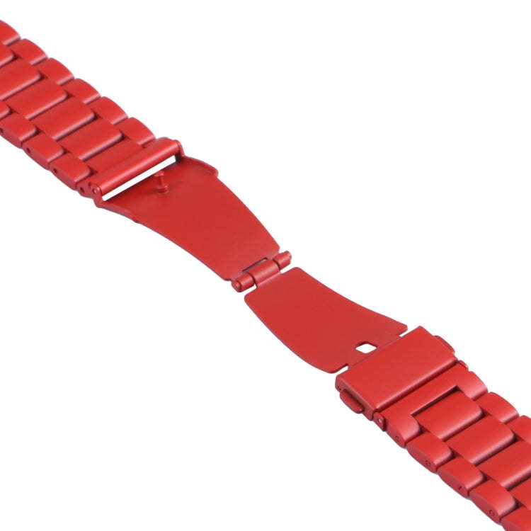 For Samsung Galaxy Watch4 / Watch4 Classic Three Strains Steel Watch Band (Red)